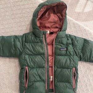 Patagonia Green and Mauve Hi-Loft Coat